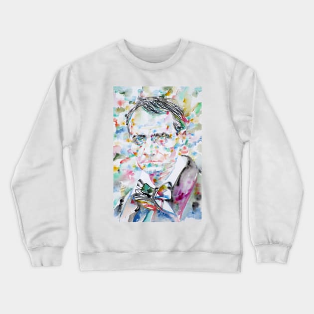 CHARLES BAUDELAIRE - watercolor portrait.1 Crewneck Sweatshirt by lautir